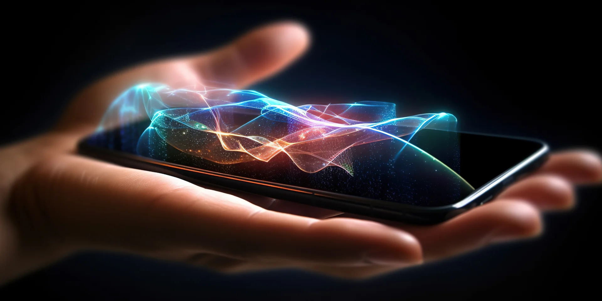 Electromagnetic waves and radiation are visualised on a smartphone